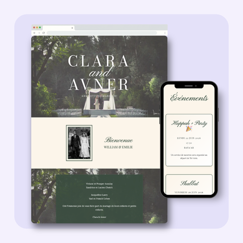 Aperçu du thème de site mariage Rustique.