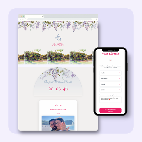 Aperçu du thème de site mariage Classique.